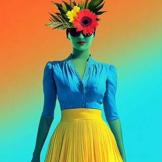 Sculptural Chromagrotto style, Midjourney V6.1: haute-couture fashion outfit