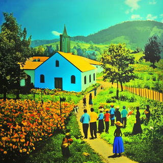 Sculptural Chromagrotto style, Midjourney V6.1: traditional folk art