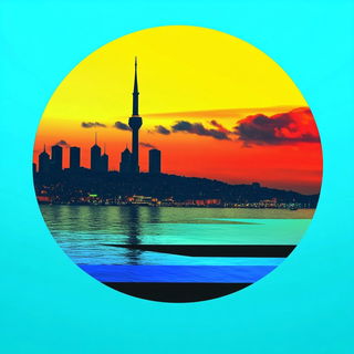Sculptural Chromagrotto style, Midjourney V6.1: bold minimalist logo design for Istanbul city municipal services