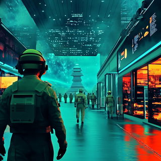 Sculptural Chromagrotto style, Midjourney V6.1: cinematic shot from sci-fi movie
