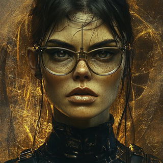 Brassfire Anvillands style, Midjourney V6.1: photographic portrait of female protagonist