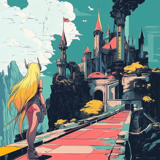 Celesterrain style, Midjourney V6.1: retro fairy-tale illustration