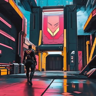 Celesterrain style, Midjourney V6.1: cinematic shot from sci-fi movie