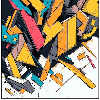 Celesterrain style, Midjourney V6.1: typographic composition with large letters