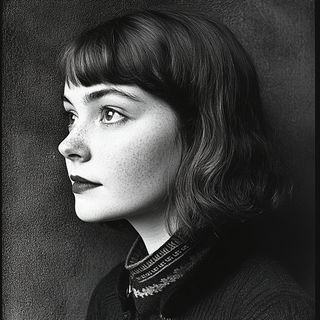 Cyanthorn style, Midjourney V6.1: photographic portrait of female protagonist
