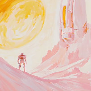 Redcloak Fandango style, Midjourney V6.1: cinematic shot from sci-fi movie