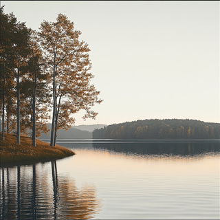 Martensite Afterstorm style, Midjourney V6.1: realistic landscape photograph of quiet dawn