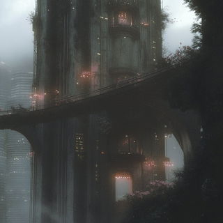 Goldpeak Terramycel style, Midjourney V6.1: megacity with futuristic bioarchitecture