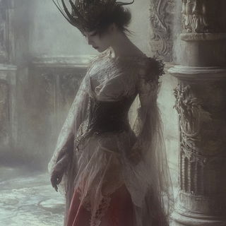 Goldpeak Terramycel style, Midjourney V6.1: haute-couture fashion outfit
