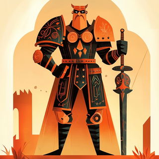 Threadscale style, Midjourney V6.1: concept art character design of retropunk steam knight