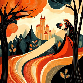 Threadscale style, Midjourney V6.1: retro fairy-tale illustration