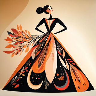 Threadscale style, Midjourney V6.1: haute-couture fashion outfit