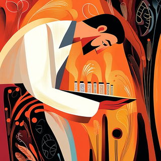 Threadscale style, Midjourney V6.1: editorial illustration for popular scientific magazine cover