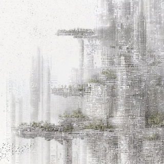 Inkstone Pilgrimage style, Midjourney V6.1: megacity with futuristic bioarchitecture