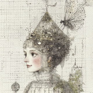 Inkstone Pilgrimage style, Midjourney V6.1: retro fairy-tale illustration