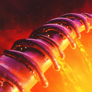 Red Ice Mosaic style, Midjourney V6.1: abstract 3D render