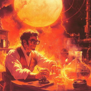 Red Ice Mosaic style, Midjourney V6.1: editorial illustration for popular scientific magazine cover