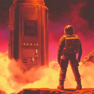 Red Ice Mosaic style, Midjourney V6.1: cinematic shot from sci-fi movie