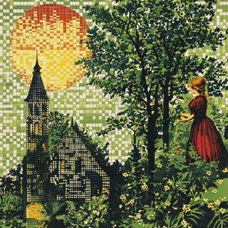Cyanotype Rococo style, Midjourney V6.1: retro fairy-tale illustration
