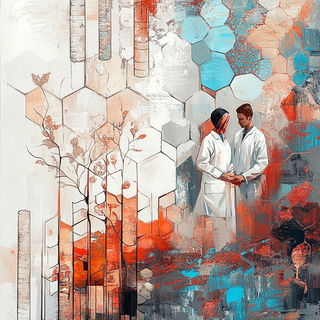 Ornamental Anime Vitreism style, Midjourney V6.1: editorial illustration for popular scientific magazine cover
