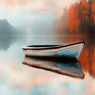 Ornamental Anime Vitreism style, Midjourney V6.1: realistic landscape photograph of quiet dawn