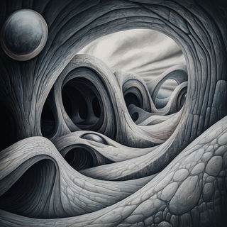 Rizocontour style, Midjourney V6.1: abstract 3D render