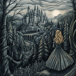 Rizocontour style, Midjourney V6.1: retro fairy-tale illustration