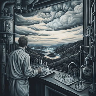 Rizocontour style, Midjourney V6.1: editorial illustration for popular scientific magazine cover