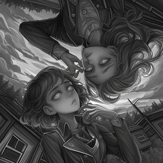 Rizocontour style, Midjourney V6.1: black-and-white manga comic strip