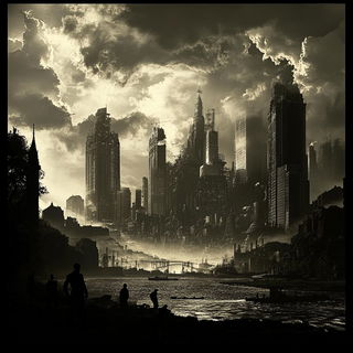 Floraferrous style, Midjourney V6.1: megacity with futuristic bioarchitecture