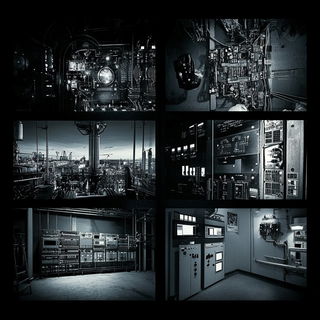 Floraferrous style, Midjourney V6.1: technical infrastructure blueprint schematics