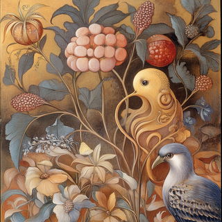 Morrowleaf style, Midjourney V6.1: traditional folk art