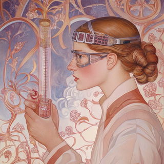 Morrowleaf style, Midjourney V6.1: editorial illustration for popular scientific magazine cover