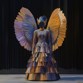 Aurum Axis style, Midjourney V6.1: haute-couture fashion outfit