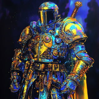 Atelier Vesperleaf style, Midjourney V6.1: concept art character design of retropunk steam knight
