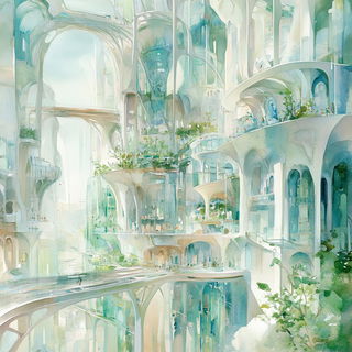 Decklebolt style, Midjourney V6.1: megacity with futuristic bioarchitecture