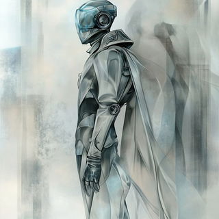 Virelectrics style, Midjourney V6.1: concept art character design of retropunk steam knight