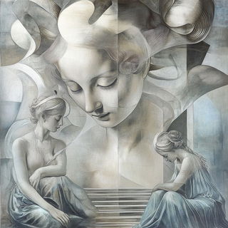 Virelectrics style, Midjourney V6.1: classical 18th-century oil painting