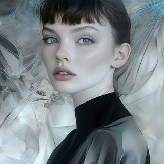 Virelectrics style, Midjourney V6.1: photographic portrait of female protagonist