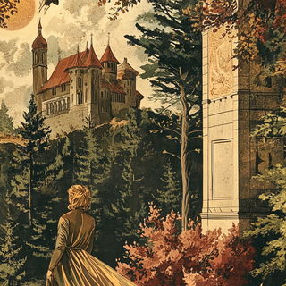 Masonry Masquerade style, Midjourney V6.1: retro fairy-tale illustration