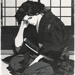 Masonry Masquerade style, Midjourney V6.1: black-and-white manga comic strip