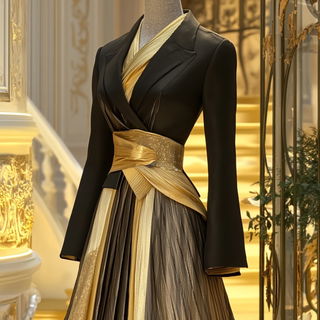 Gondolafolk style, Midjourney V6.1: haute-couture fashion outfit