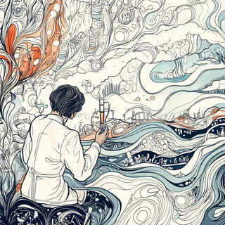 Cloudshift Scenography style, Midjourney V6.1: editorial illustration for popular scientific magazine cover
