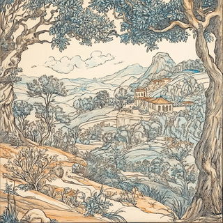 Cloudshift Scenography style, Midjourney V6.1: classical 18th-century oil painting