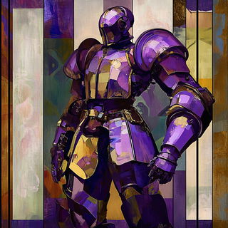 Pyrite Monster Bazaar style, Midjourney V6.1: concept art character design of retropunk steam knight