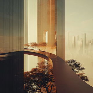 Impastocostume style, Midjourney V6.1: megacity with futuristic bioarchitecture