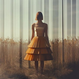 Impastocostume style, Midjourney V6.1: haute-couture fashion outfit