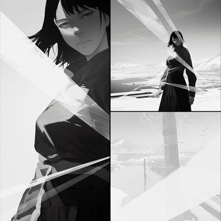 Impastocostume style, Midjourney V6.1: black-and-white manga comic strip