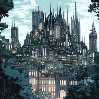 Ocherless Surrealism style, Midjourney V6.1: megacity with futuristic bioarchitecture
