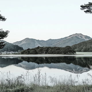 Ocherless Surrealism style, Midjourney V6.1: realistic landscape photograph of quiet dawn
